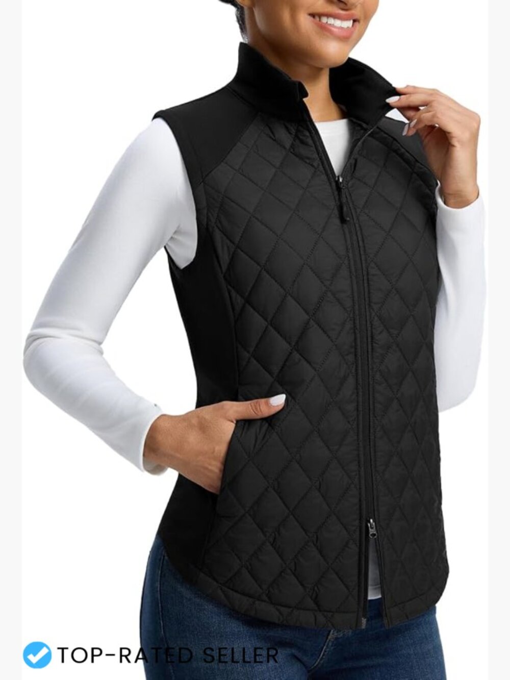 Quilted Puffer Vest Lightweight Packable Water Resistant Golf Winter Layer